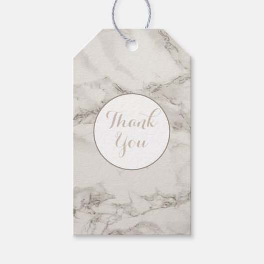 Faux Marble Alabaster Taupe Tan Modern Dank je Cadeaulabel (Voorkant)