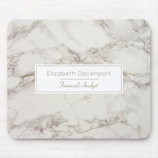 Faux Marble Alabaster Taupe Tan Modern Muismat (Voorkant)