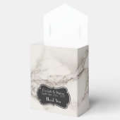 Faux Marble Alabaster Taupe Tan Weddenschap Bedank Bedankdoosjes (Geopend)
