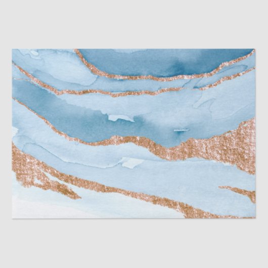 Faux Marble Blue Gold Wrapping, ontkoppeling, Craf Tissuepapier (Voorkant)