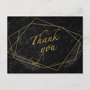 Faux Marble Geometric Dank u Briefkaart