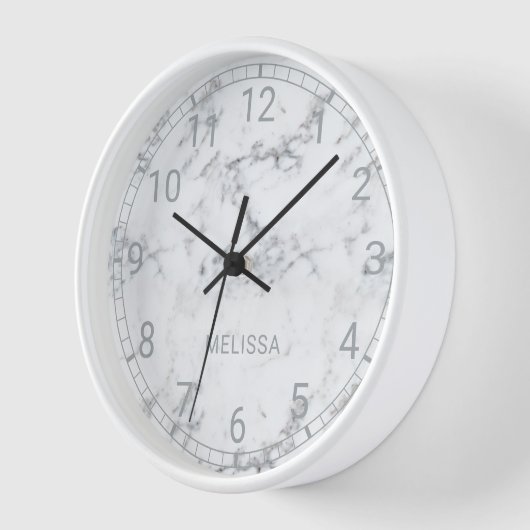 Faux Marble: kijk met genummerd klokgezicht & teks (Hoek)