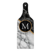 Faux Marble Snijplank met Aangepaste Letter (Voorkant)