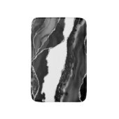 Faux Marbling Agate Black White Trendy Modern Ston Badmat (Voorkant Verticaal)