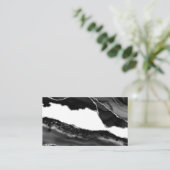 Faux Marbling Agate Black White Trendy Modern Ston Visitekaartje (Staand voorkant)
