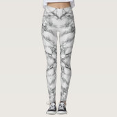 Faux Marbre blanc Design Leggings (Devant)