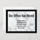 Faux Marbre blanc Office Moving Faire-part (Devant / Derrière)