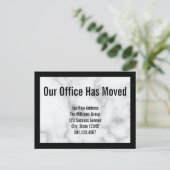 Faux Marbre blanc Office Moving Faire-part (Debout devant)