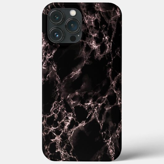 Faux Marbre Noir coque iphone Design moderne (Verso)