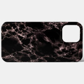 Faux Marbre Noir coque iphone Design moderne (Verso (horizontal))
