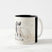 Faux Marbre Personnalisable Mug Artistique Cheval (Devant droit)