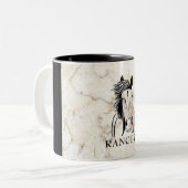 Faux Marbre Personnalisable Mug Artistique Cheval (Devant gauche)