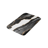 Faux Marked Agate Black Stone Luxe Badmat (Gekanteld)