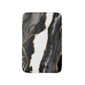 Faux Marked Agate Black Stone Luxe Badmat (Voorkant Verticaal)