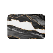Faux Marked Agate Black Stone Luxe Badmat (Voorkant)