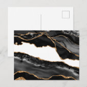 Faux Marked Agate Black Stone Luxury Gold Briefkaart (Voorkant / Achterkant)