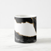 Faux Marked Agate Black Stone Luxury Gold Koffiemok (Center)