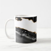 Faux Marked Agate Black Stone Luxury Gold Koffiemok (Links)