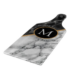 Faux marmeren snijplank gepersonaliseerd monogram
