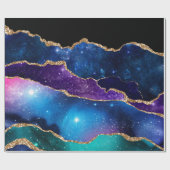 Faux marmering Agate Stone Galaxy Sparkly Shining Cadeaupapier (Vlak)