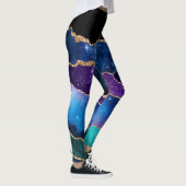 Faux marmering Agate Stone Galaxy Sparkly Shining Leggings (Rechts)