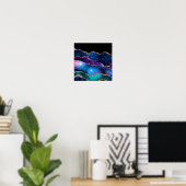 Faux marmering Agate Stone Galaxy Sparkly Shining Poster (Thuiskantoor)