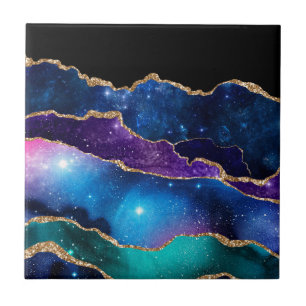 Faux marmering Agate Stone Galaxy Sparkly Shining Tegeltje