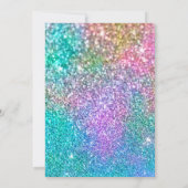 Faux Mermaid Glitter Turquoise Ombre Sweet Sixteen Kaart (Achterkant)