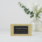 Faux met inscriptie Gold Pattern 2-sided Visitekaartje (Staand voorkant)