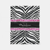 Faux met monogram schittert het Meisje van het Fleece Deken (Voorkant)