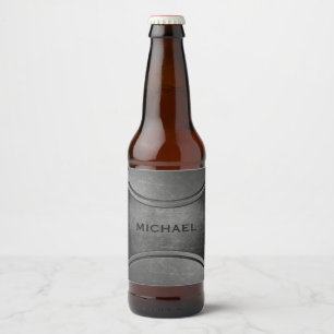 Faux Metal aangepaste naam flessenlabels Bier Etiket