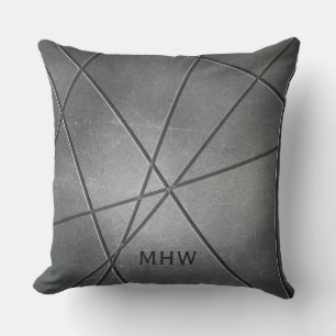 Faux Metal Pattern aangepaste monogram werpen kuss Kussen