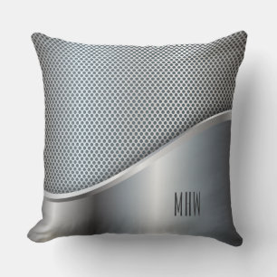 Faux Metal personnalisé monogramme jetons oreiller