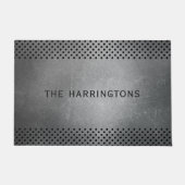 Faux Metal porte nom personnalisé tapis (Devant)