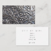 Faux Metal Visitekaartje - Embossed damask unisex (Voorkant / Achterkant)