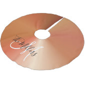 Faux Metallic Copper Gradient Family Monogram Kerstboom Rok (Gekanteld)