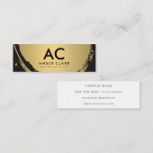 Faux Metallic Gold Brushed Monogram Mini Visitekaartje (Voorkant / Achterkant)