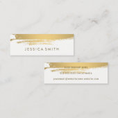 Faux Metallic Gold geborsteld Mini Visitekaartje (Voorkant / Achterkant)