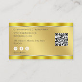 Faux Metallic Gold QR Code Minimalist Visitekaartje (Achterkant)
