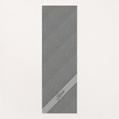 Faux Metallic Gray Textured Diagonal Art Add Name Yogamat (Voorkant)