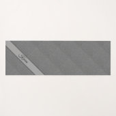 Faux Metallic Gray Textured Diagonal Art Add Name Yogamat (Voorkant (horizontaal))