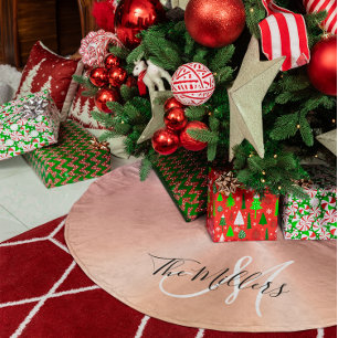 Faux Metallic Roos Gold Gradient Family Monogram Kerstboom Rok