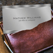 Faux Metallic Silver QR Code Minimalist Visitekaartje