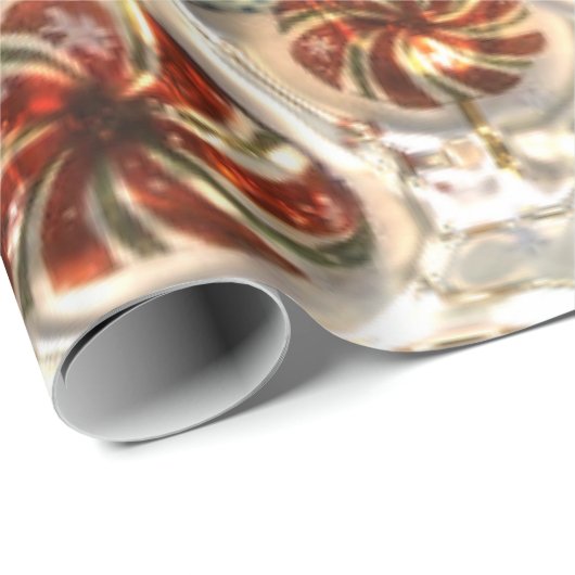 Faux Metallic Snoep Pattern Glossy wrapting paper Cadeaupapier (Rol Hoek)