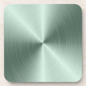 Faux Mint Green Metallic look Bier Onderzetter (Voorkant)