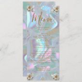 Faux Moeder van de Parel Wedding Menu (Voorkant / Achterkant)