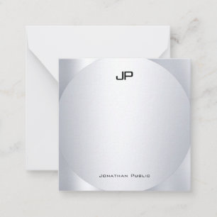 Faux Monogramme argent Personnalisé Élégant Modèle