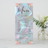 Faux Mother of Pearl Menu Mariage (Debout devant)