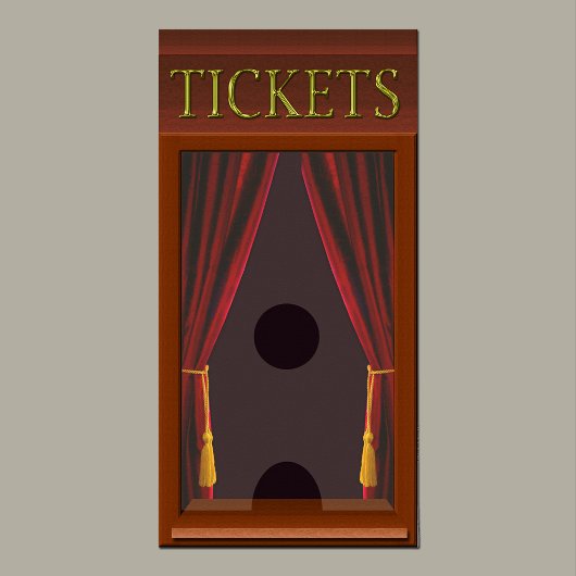 Faux Movie Theater Ticket Window Poster