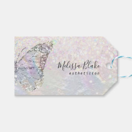 faux nacre butterfly gift labels cadeaulabel